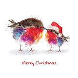 Fluffy Robin on Berry Branch & Fluffy Robin Junior Christmas Cards (Twin Pack)