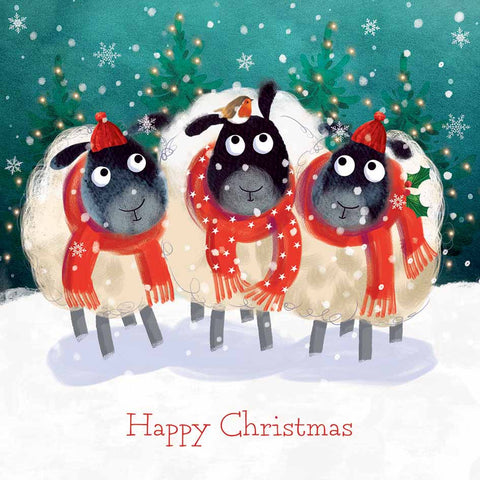 Happy Sheep Trio Christmas Cards